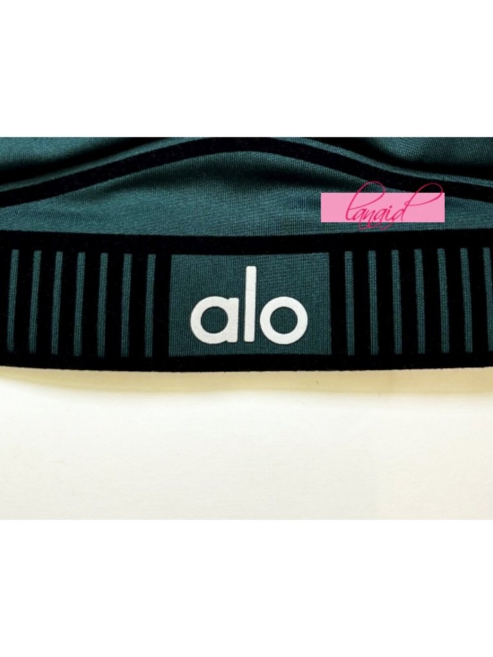 Alo Airlift Line Up Bra Midnight Green Padded Sports Bralette Tank Crop Top S - Picture 8 of 9